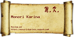 Monori Karina névjegykártya